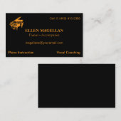 Klavierlehrer | Semi Gloss Business Card Visitenkarte (Vorne/Hinten)