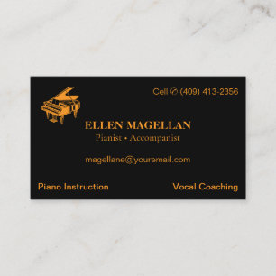 Klavierlehrer   Semi Gloss Business Card Visitenkarte