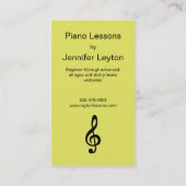 Klavierlehrer Studio Pianist Musiker Visitenkarte (Rückseite)