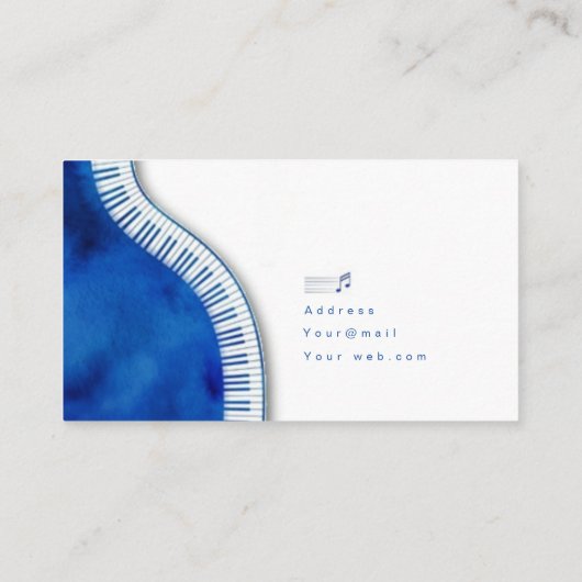 Klavierlehrer Visitenkarte (Rückseite)