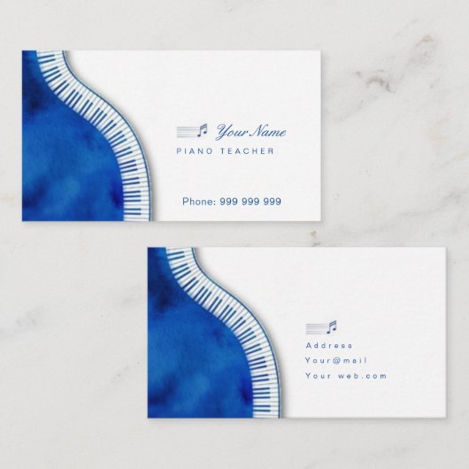 Klavierlehrer Visitenkarte (Vorne/Hinten)