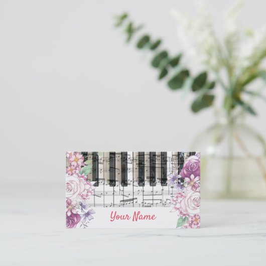 Klavierlehrer Visitenkarte (Stehend Vorderseite)