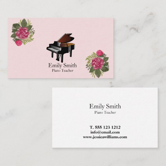 Klavierlehrer Visitenkarte (Vorne/Hinten)