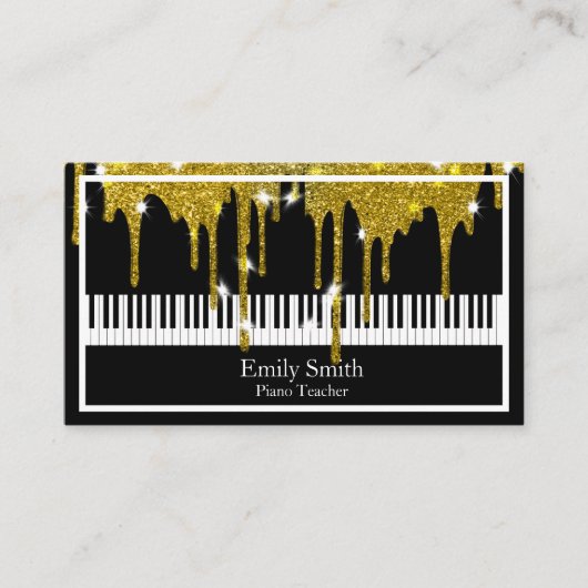 Klavierlehrer Visitenkarte (Vorderseite)