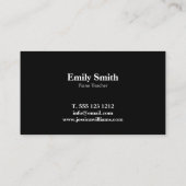 Klavierlehrer Visitenkarte (Rückseite)