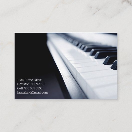 Klavierlehrer Visitenkarte (Rückseite)