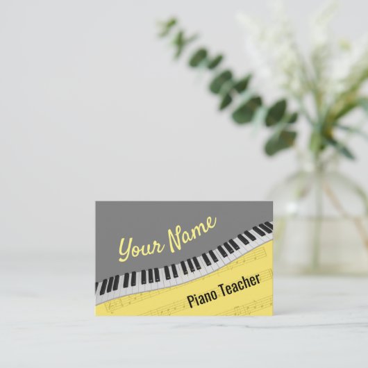 Klavierlehrer Visitenkarte (Stehend Vorderseite)
