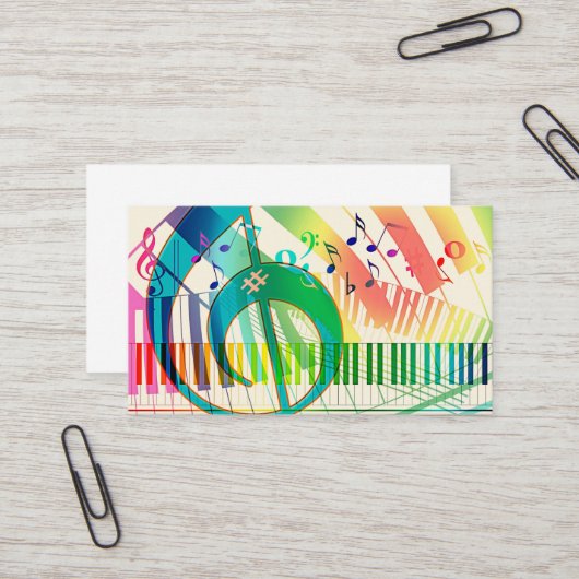 Klavierlehrer Visitenkarte (Vorderseite/Rückseite Beispiel)