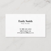 Klavierlehrer Visitenkarte (Rückseite)