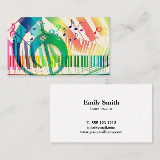 Klavierlehrer Visitenkarte (Vorne/Hinten)