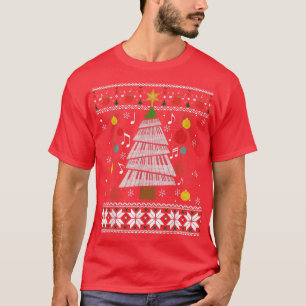 Klavierlehrer Weihnachtsbaum Ugly Xmas Sweater T-S T-Shirt