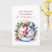 Klavierlehrer Weihnachtsschmuck mit Musiknoten Karte (Gelbe Blume)