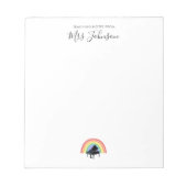 Klavierlehrer Wertschätzung Rainbow Music Notizblock (Vorderseite)