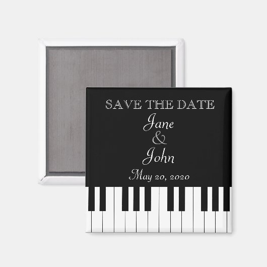 Klaviermusik beim Hochzeitsfeiern: Das Datum speic Magnet (Vorderseite/Rückseite)