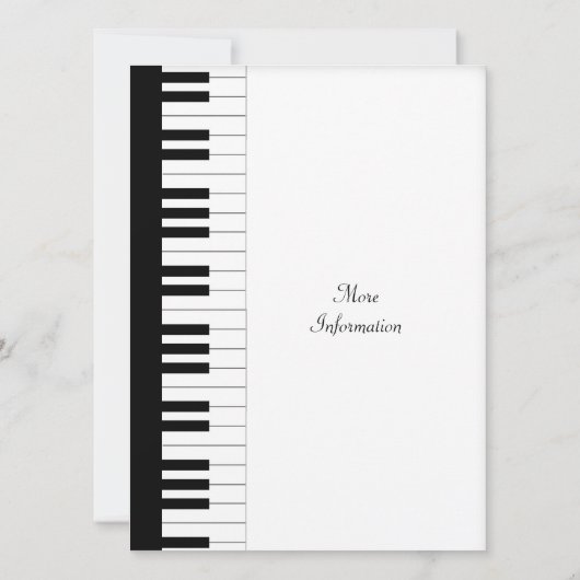 Klaviermusik beim Hochzeitsfeiern speichern das Da Save The Date (Rückseite)