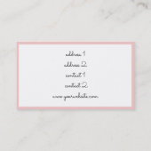 Klaviermusik Blumendekor Vintag Visitenkarte (Rückseite)