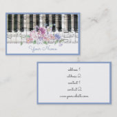 Klaviermusik Blumendekor Visitenkarte (Vorne/Hinten)