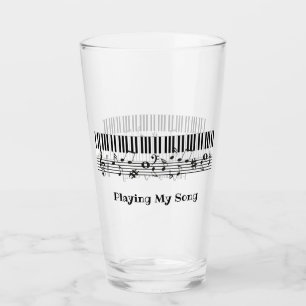 Klaviermusik Design Trinkglas Glas