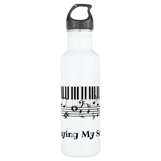 Klaviermusik Design Wasserflasche Edelstahlflasche (Vorderseite)