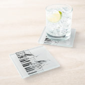 Klaviermusik Glasuntersetzer (Schrägansicht)