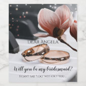 Klaviermusik Hochzeit Rings Bridesmaid Weinlabel Weinetikett (Einzelnes Label)