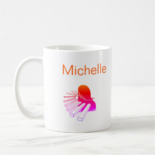Klaviermusik Noten Schrift Name Schwarz Weiß Kaffe Kaffeetasse