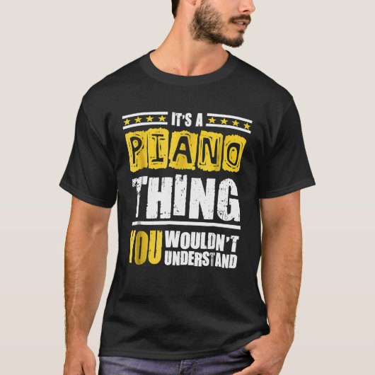 Klaviermusik Shirt mit Sprichwort (Vorderseite)