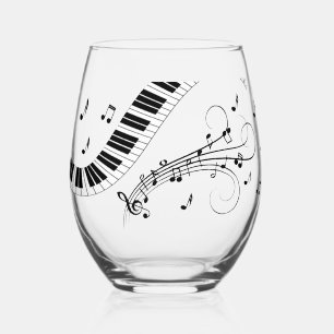 Klaviermusik-Theme-Design Weinglas Ohne Stiel