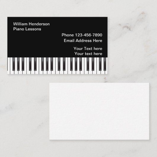 Klaviermusik Visitenkarte (Vorne/Hinten)