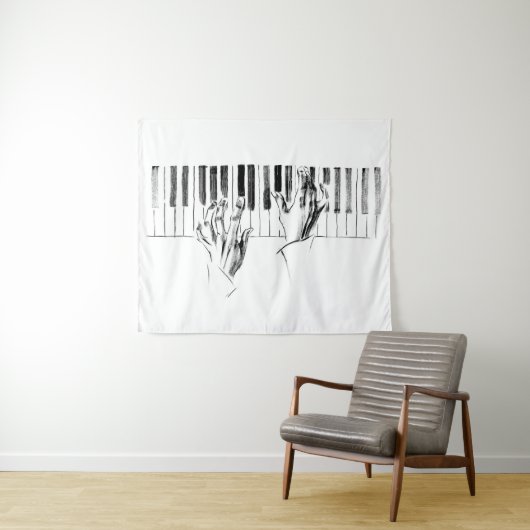 Klaviermusik Wandteppich (Beispiel (Horizontal))