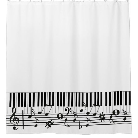 Klaviermusikdesign Duschvorhang (Vorderseite)