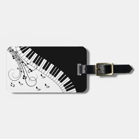Klaviermusikdesign Gepäckanhänger (Vorderseite horizontal)