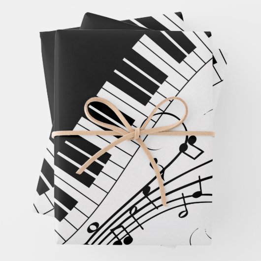 Klaviermusikdesign Geschenkpapier Set (Beispiel)