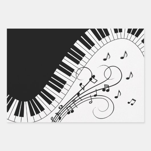 Klaviermusikdesign Geschenkpapier Set (Vorderseite)