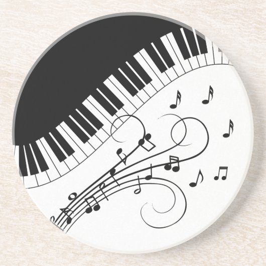 Klaviermusikdesign Getränkeuntersetzer (Vorne)