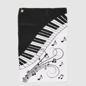 Klaviermusikdesign Golfhandtuch (Vorderseite)