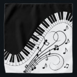 Klaviermusikdesign Halstuch<br><div class="desc">Klassische schwarz-weiße Tastatur mit geschwungenem Flair. Hinzugefügte Musiknoten fügen einen festlichen Look hinzu.</div>