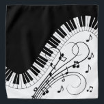 Klaviermusikdesign Halstuch<br><div class="desc">Klassische schwarz-weiße Tastatur mit geschwungenem Flair. Hinzugefügte Musiknoten fügen einen festlichen Look hinzu.</div>