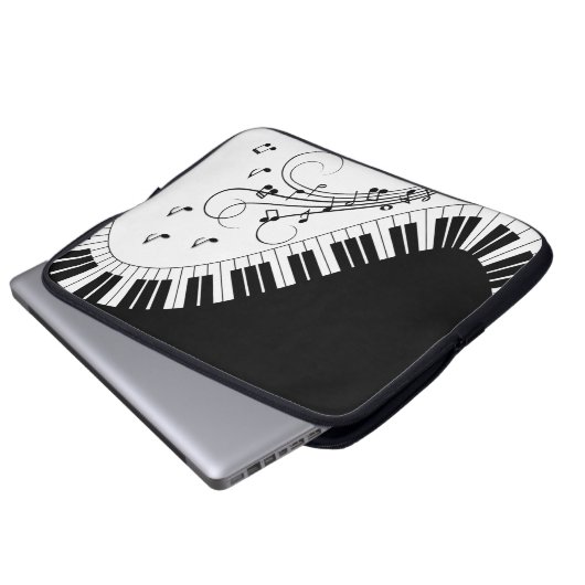 Klaviermusikdesign Laptopschutzhülle (Vorne Knopf)