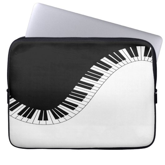 Klaviermusikdesign Laptopschutzhülle (Vorderseite)