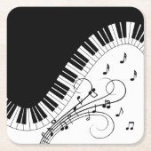 Klaviermusikdesign Rechteckiger Pappuntersetzer (Vorderseite)