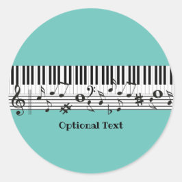 Klaviermusikdesign Runder Aufkleber