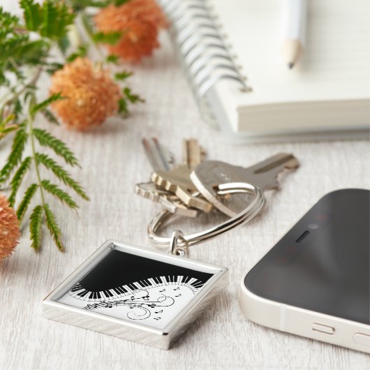 Klaviermusikdesign Schlüsselanhänger (Seite)