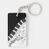 Klaviermusikdesign Schlüsselanhänger (Rückseite)