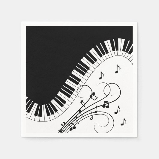 Klaviermusikdesign Serviette (Vorderseite)