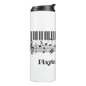 Klaviermusikdesign Thermal Tumbler Thermosbecher (Nach links gedreht)