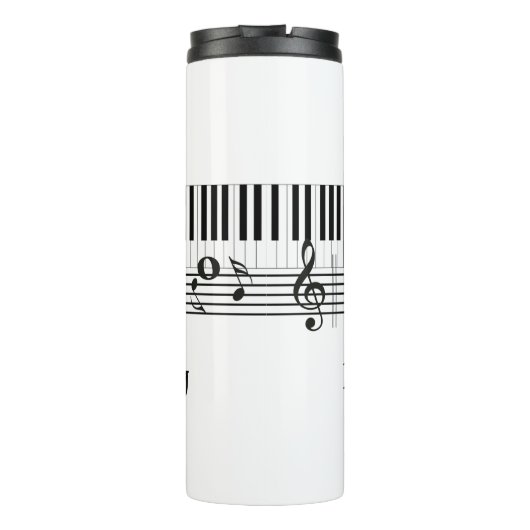 Klaviermusikdesign Thermal Tumbler Thermosbecher (Rückseite)