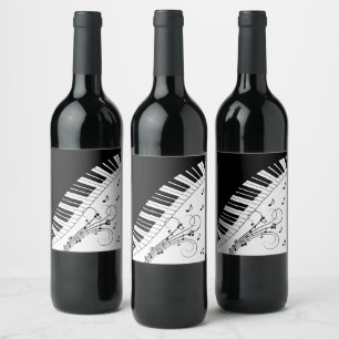 Klaviermusikdesign Weinetikett
