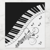 Klaviermusikdesign Weinetikett (Einzelnes Label)