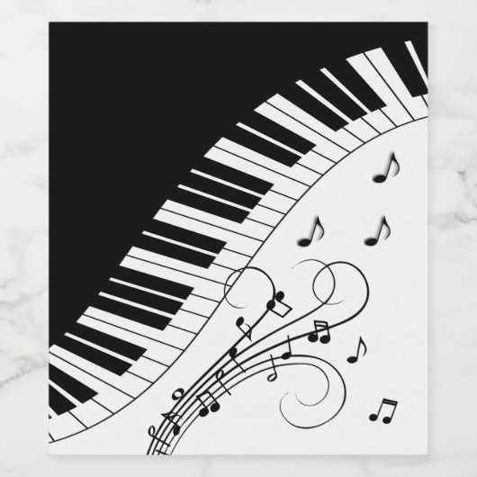 Klaviermusikdesign Weinetikett (Einzelnes Label)